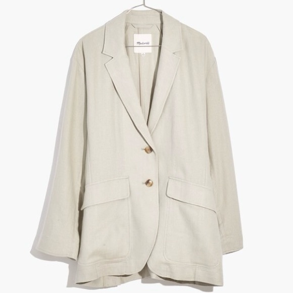 madewell - NWT plus breezewoven larsen blazer jacket linen regular fit - Picture 1 of 7